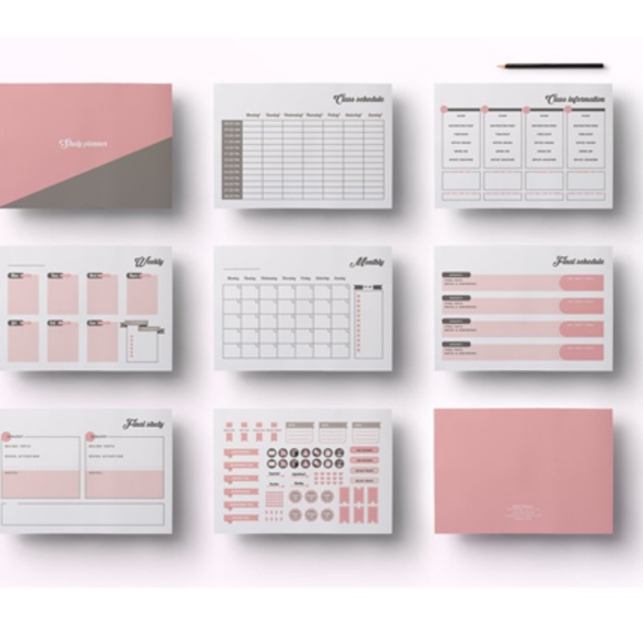 A4 STUDY ONE SEMESTER 2 PLANNERS(PINK&GREEN) - Picture 8 of 14